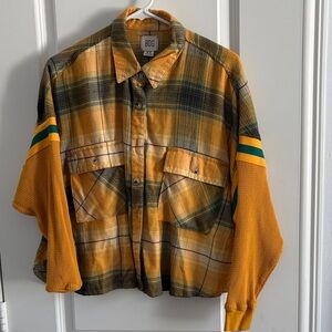 Urban Outfitters BDG Mustard and Green Plaid Shirt